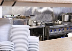 A kitchen in a restaurant